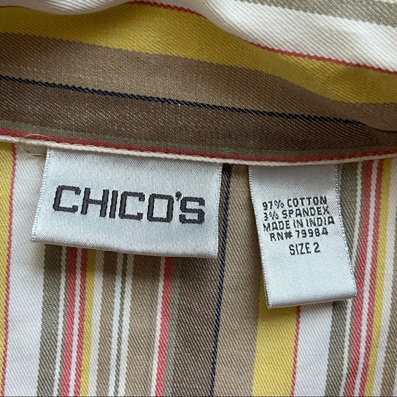 Chico's Striped Stretch Jacket Size L / 12 / Chico’s 2 - Picture 9 of 15